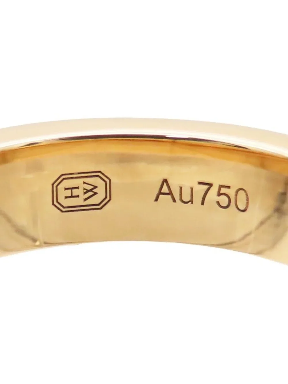 Harry Winston HW Logo Ring Yellow Gold 18k Diamond